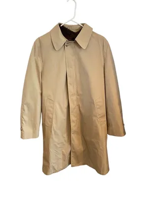 Vintage Adams Row Tan Trench Coat Brown Faux Fur zip-in lining Old money Classic thumbnail 3