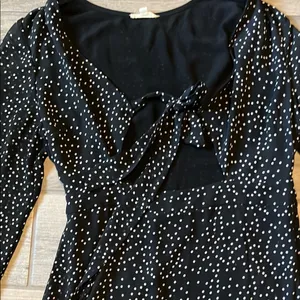Cotton Candy Black and White Babydoll Dress with Long Sleeves thumbnail 2