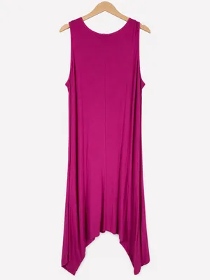 ANTTHONY Original Magenta Draped Handkerchief Hem Sleeveless‎ Maxi Dress XL NWT thumbnail 2