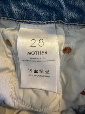 MOTHER High Waisted Rider Skimp Jeans 28 Bloom and Doom Distressed Straight Leg thumbnail 7