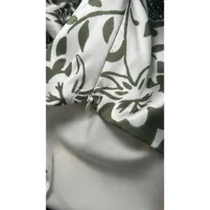 CIEBON Maxi Dress Halter Floral XL Green Cream Smocked Waist Pockets D5771-R2501 thumbnail 5