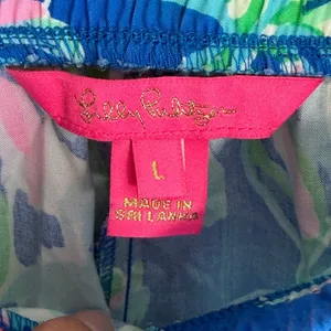 Lilly Pulitizer Katia Mid Rise Shirts Blue Fancy Fins size large‎ thumbnail 2