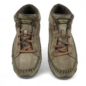 Skechers Shoes Womens 10‎ Relaxed Fit Brown Leather Faux Fur Bikers Totem Pole thumbnail 6