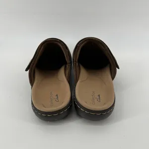 Clarks Women 7 Laurieann Strap Clog Taupe Brown Suede Slip On Casual Lightweight thumbnail 4