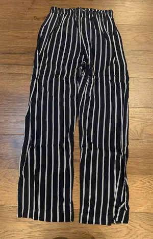 Brandy Melville Pants Black White Striped Wide Leg Elastic Waistband - C31-047 thumbnail 1