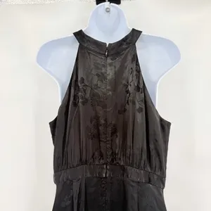 Loft Jacquard Halter Maxi Dress Sz 8 Whimsigoth Y2K Formal Floral Old Hollywood thumbnail 6
