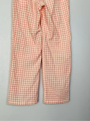 Sonderhaus Perfect Pants Pink & White Gingham Relaxed Fit Cotton Pants Size XS thumbnail 8