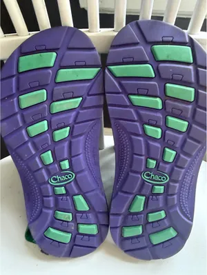 Chaco Women's Adjustable Strappy Sandals in Multi Green and Purple thumbnail 2