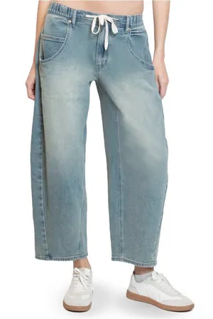 Madden Girl draw string barrel leg jeans size L thumbnail 1
