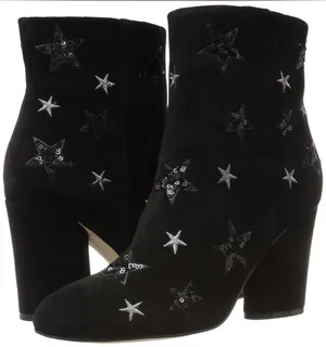 NEW The Fix Nash Oval Heel Ankle Bootie Sequin Star Black Size 8.5 thumbnail 1