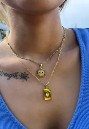 Boutique Gold Evil Eye Dainty Pendant Necklace thumbnail 3