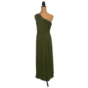 DB Studio Celebrate Olive Green One Shoulder Maxi Dress Pleated Slit F19952 4 thumbnail 4