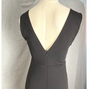 Birdy Grey Black V Neck Sleeveless Maxi Dress Side Slit Formal‎ Evening M thumbnail 4