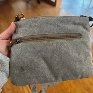 Myra Bags Crossbody Bag Tapestry Gray Fabric Strap 8.75x6.75 Boho Chic Western Beaded thumbnail 3