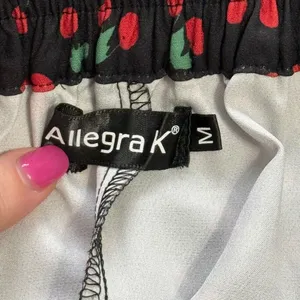 Allegra K Navy Blue Cherries Tie Shorts Sz M thumbnail 8