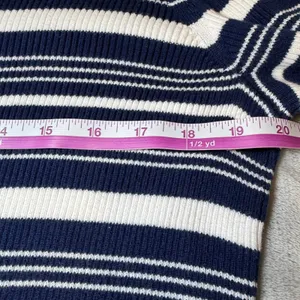 Liz Claiborne Womens Plus Size 1X Sweater Striped Knit Boat Neck Ribbed Nautical thumbnail 8