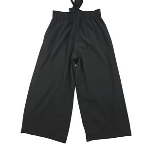 Zara -1310 Wide Leg Crop Pants‎ Tie Waist Black Women's Size XS thumbnail 3
