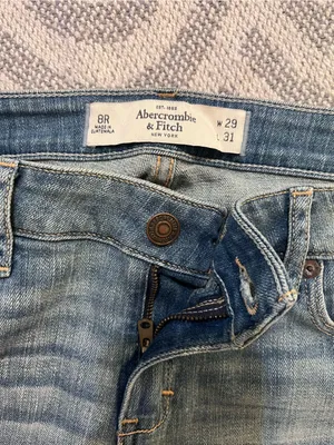 ABERCROMBIE & FITCH Women’s Mid Rise Skinny Fit Blue Denim Jeans 8R thumbnail 7