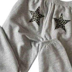 Leopard and Star Print Y2K Sweatpants in Gray, Size L​​​ thumbnail 2