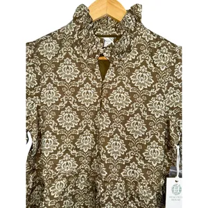 NWT Tuckernuck Hyacinth House Russell Moss Printed Olive Green Mini Dress Size S thumbnail 4