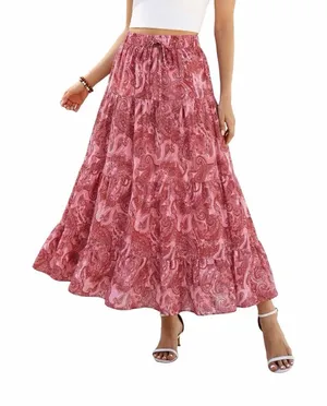Zaful Tiered paisley maxi skirt thumbnail 1