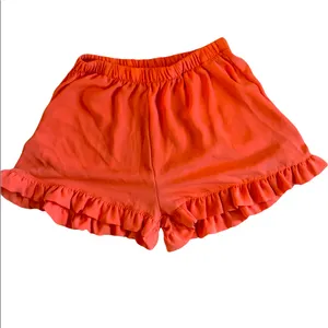 Tyche Shorts Bloomer Elastic Waist Ruffle Womens Small Flirty Pumpkin Orange thumbnail 10