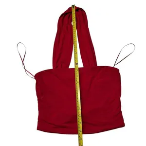 Lane 201 Size‎ S Halter Neck Crop Tank Red Going Out Top Western Party Cowgirl thumbnail 4