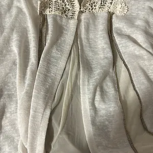 BKE Boutique Boho Cream Crocheted Long Sleeve Tunic Shirt Top **Sz L** 🌸🌸 thumbnail 4