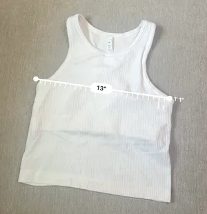 Lululemon White Ribbed Tank thumbnail 2