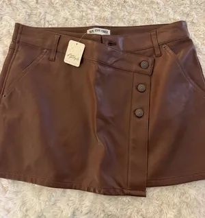 Free People Leather Skirt thumbnail 1