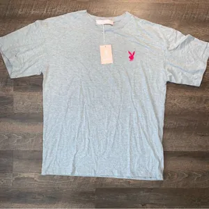 Playboy x Misguided Mission Statement T- Shirt Dress Grey/ Pink New with Tags thumbnail 1