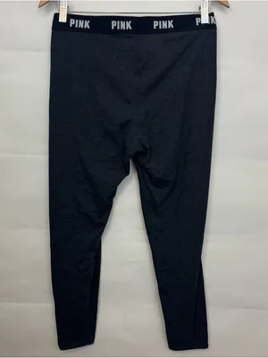 Victoria's Secret's PINK charcoal Leggings with Logo Waistband Large thumbnail 3