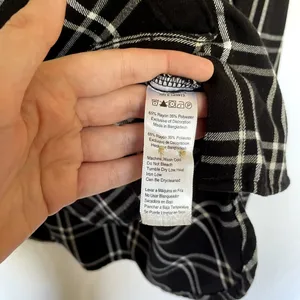 Jachs boyfriend black white checkered button down shirt pockets‎ women's M thumbnail 7