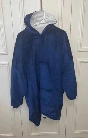 Oversized Wearable Blanket Hoodie Sweatshirt Blue‎ Unisex thumbnail 1