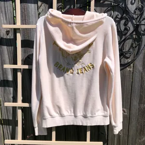 True Religion velour Cream Full zip up hoodie Sweatshirt M thumbnail 8