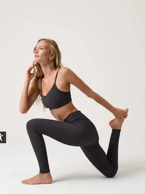 Spiritual Gangster Auralight Black Ribbed High-Waist Leggings Small thumbnail 3