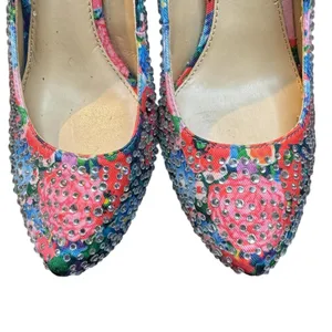 Gianni Bini Shoes Womens Size‎ 6.5 Floral Rhinestone Pumps Stiletto Heels thumbnail 2