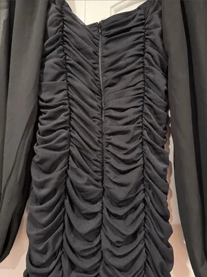 Princess Polly Black Ruched Long-Sleeve‎ Mini Dress 8 thumbnail 4