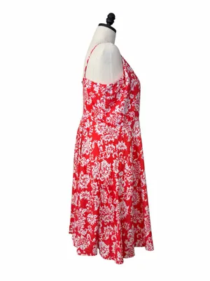Gap Soft Cami Dress XXL V Neck Smocked Floral Red White NWT Sundress Casual thumbnail 3