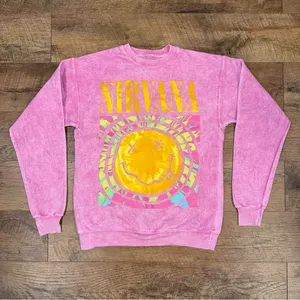 Nirvana Tie-Dye Smiley Face 90’s Logo Crewneck Sweatshirt thumbnail 2