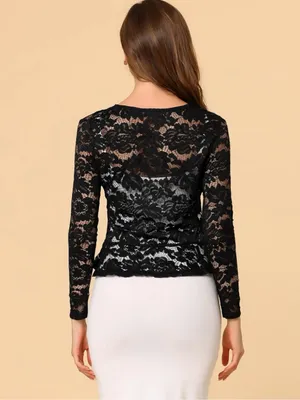 Allegra K Bolero Lace Tie-front Shrug l/Cardigan NWOT XL thumbnail 2
