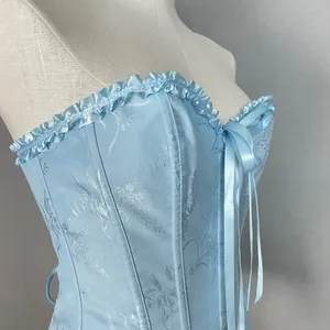 Corset Top Strapless Ruffle Iridescent Women Size Medium‎ Women Lace-Up Romantic thumbnail 10