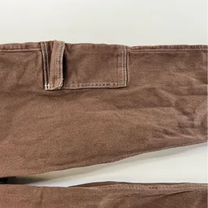 Hollister Ultra High Rise Dad Cargo Jeans Womens 26x31 Brown Y2K Utility thumbnail 4