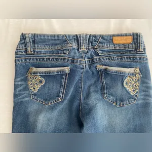 Artisan Crafted by jolt Low Rise Straight Back‎ Pocket Embroidered Jeans Size 9 thumbnail 7