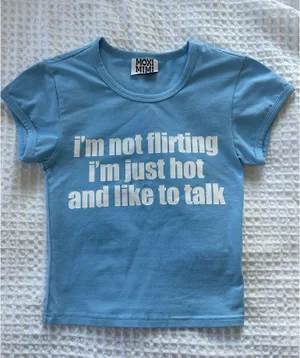 i’m not flirting i’m just hot and like to talk tee shirt thumbnail 1