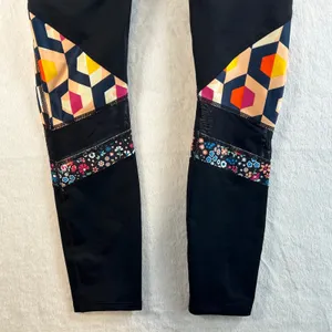 Joy‎ Lab Womens Black Geometric Floral Mesh Leggings Extra Small thumbnail 7