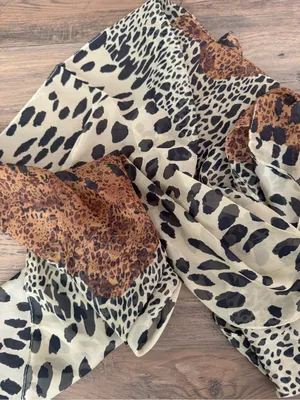 Leopard Print Lightweight Scarf thumbnail 2