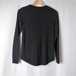 Lauren Ralph Lauren Top Women XS Black Lace Up Satin Trim Long Sleeve Equestrian thumbnail 2