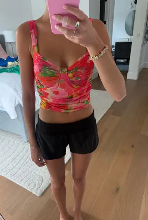 ZARA Floral Crop Top thumbnail 1