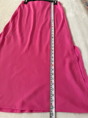 A New Day Pink Satin Midi Slip Skirt Side Slit Y2K Barbiecore Size S thumbnail 8